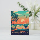 Manhattan Beach California Sunset Souvenirs in den Postkarte (Stehend Vorderseite)