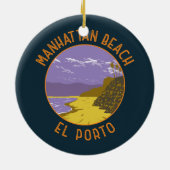 Manhattan Beach California Vintag Keramik Ornament (Hinten)