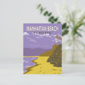Manhattan Beach California Vintag Postkarte (Stehend Vorderseite)