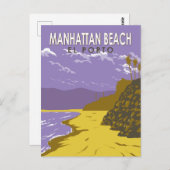 Manhattan Beach California Vintag Postkarte (Vorne/Hinten)