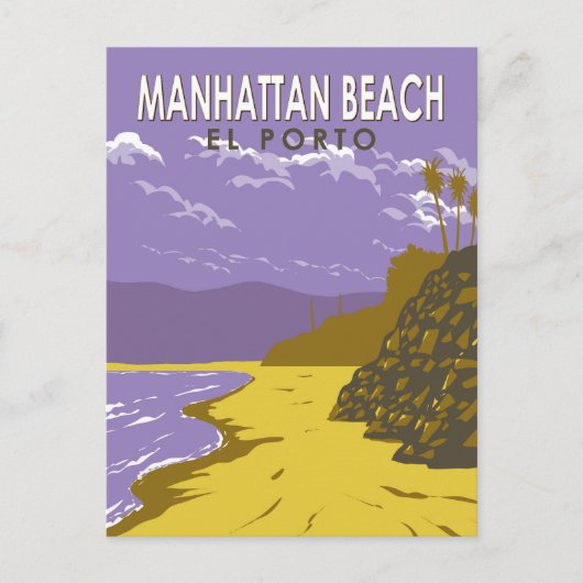 Manhattan Beach California Vintag Postkarte (Vorderseite)