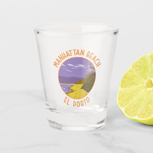 Manhattan Beach California Vintag Schnapsglas (Vorderseite)