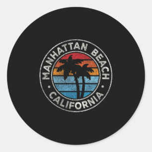 Manhattan Beach Kalifornien Ca Vintage-Grafik Retr Runder Aufkleber