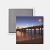 Manhattan Beach Pier bei Sonnenuntergang, Kaliforn Magnet (Vorderseite/Rückseite)