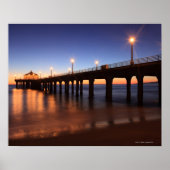 Manhattan Beach Pier bei Sonnenuntergang, Kaliforn Poster (Vorne)