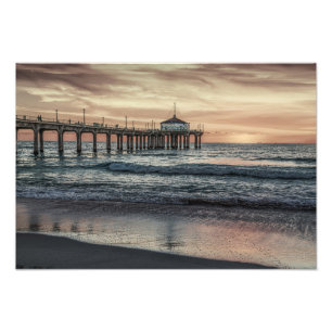 Manhattan Beach Pier bei Sunset Foto Print
