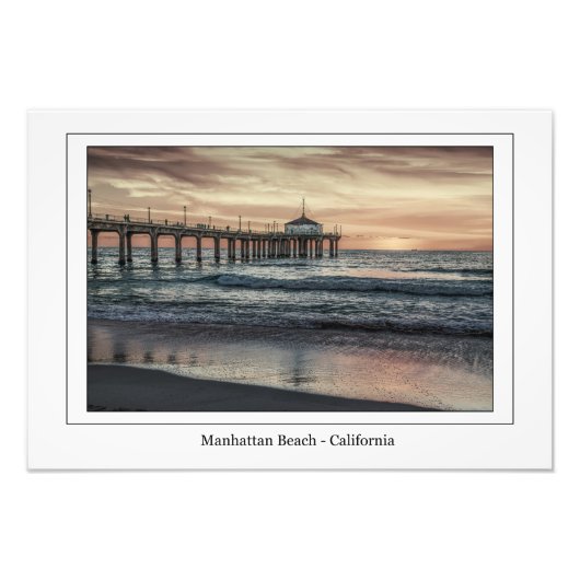 Manhattan Beach Pier bei Sunset Foto Print (Vorne)
