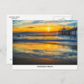 Manhattan Beach Pier bei Sunset Postcard Postkarte (Vorne/Hinten)
