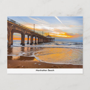 Manhattan Beach Pier bei Sunset Postcard Postkarte