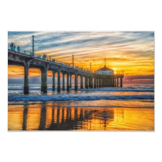 Manhattan Beach Pier Foto Print (Vorne)