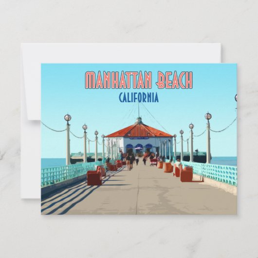 Manhattan Beach Pier Los Angeles California Card (Vorderseite)
