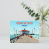 Manhattan Beach Pier Los Angeles California Card (Stehend Vorderseite)