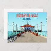 Manhattan Beach Pier Los Angeles California Card (Vorne/Hinten)