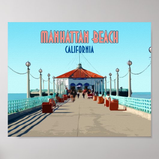 Manhattan Beach Pier Los Angeles Kalifornien Poster (Vorne)