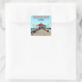 Manhattan Beach Pier Los Angeles Kalifornien Quadratischer Aufkleber (Tasche)