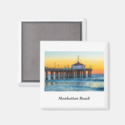 Manhattan Beach Pier Magnet (Vorderseite/Rückseite)