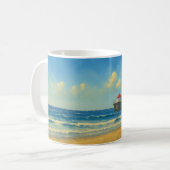 Manhattan Beach Pier mit Rotem Dach Kaffeetasse (Vorderseite Links)