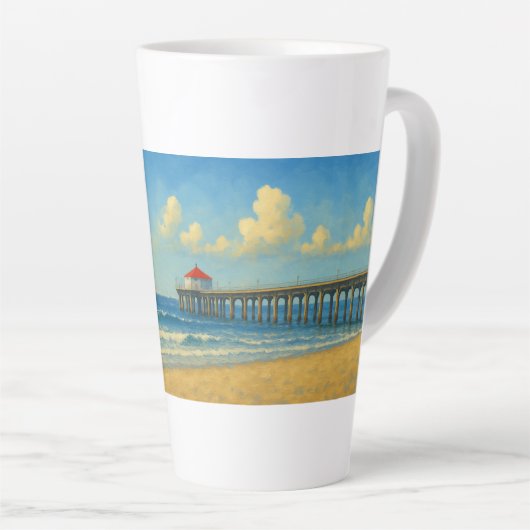 Manhattan Beach Pier mit Rotem Dach Milchtasse (Rechte Ecke)