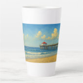 Manhattan Beach Pier mit Rotem Dach Milchtasse (Vorderseite)