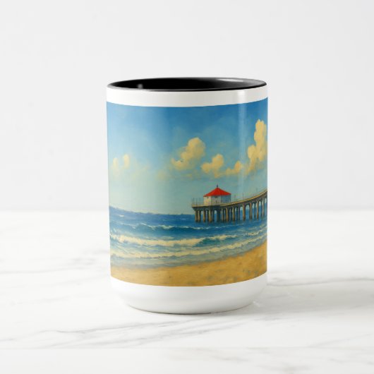 Manhattan Beach Pier mit Rotem Dach Tasse (Zentrum)