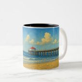 Manhattan Beach Pier mit Rotem Dach Zweifarbige Tasse (VorderseiteRechts)