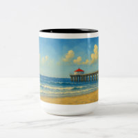 Manhattan Beach Pier mit Rotem Dach