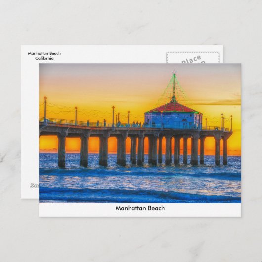 Manhattan Beach Pier Post Card Postkarte (Vorne/Hinten)