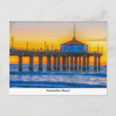 Manhattan Beach Pier Post Card Postkarte (Vorderseite)