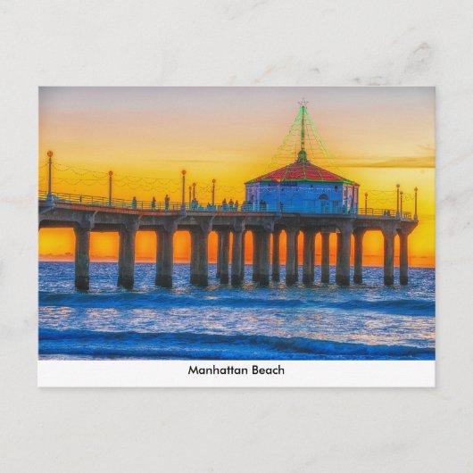 Manhattan Beach Pier Post Card Postkarte (Vorderseite)