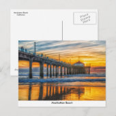 Manhattan Beach Pier Post Card Postkarte (Vorne/Hinten)