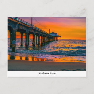 Manhattan Beach Pier Postcard Postkarte