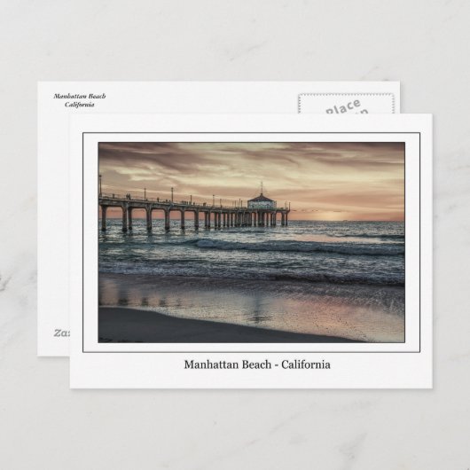 Manhattan Beach Pier Postcard Postkarte (Vorne/Hinten)