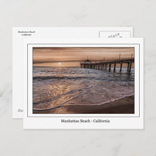 Manhattan Beach Pier Postcard Postkarte (Vorne/Hinten)