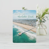Manhattan Beach Postcard Personalisierter Empfang Einladung (Stehend Vorderseite)