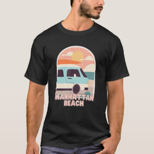 Manhattan Beach Retro Pastellfarben Sun & Surfing T-Shirt