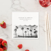 Manhattan Beach Wedding Custom Cocktail Napkin Serviette (Beispiel)