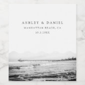 Manhattan Beach Wedding Weinetikett (Einzelnes Label)