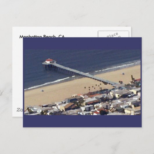Manhattan- Beachpier Postkarte (Vorne/Hinten)