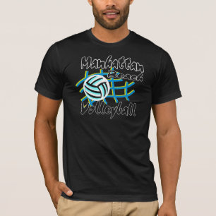 Manhattan- Beachvolleyball-Schwarz-T - Shirt