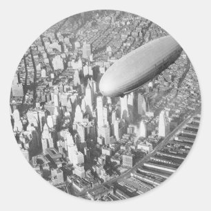 Manhattan Blimp Runder Aufkleber