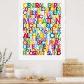 Manhattan Boroughs Bus Blind Poster (Küche)