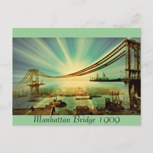 Manhattan Bridge 1909 Postkarte (Vorderseite)