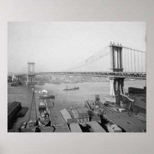 Manhattan Bridge, 1909. Vintages Foto Poster