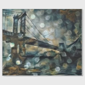 Manhattan Bridge abstrakt Geschenkpapier (Flach)