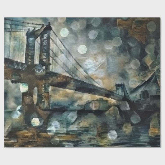 Manhattan Bridge abstrakt Geschenkpapier (Flach)