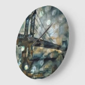 Manhattan Bridge abstrakt Große Wanduhr (Winkel)