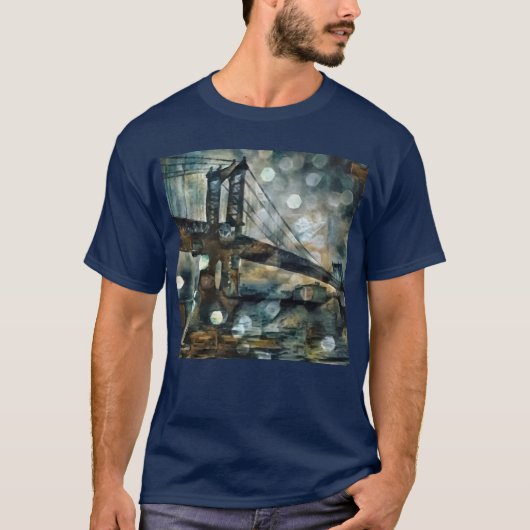 Manhattan Bridge abstrakt T-Shirt (Vorderseite)