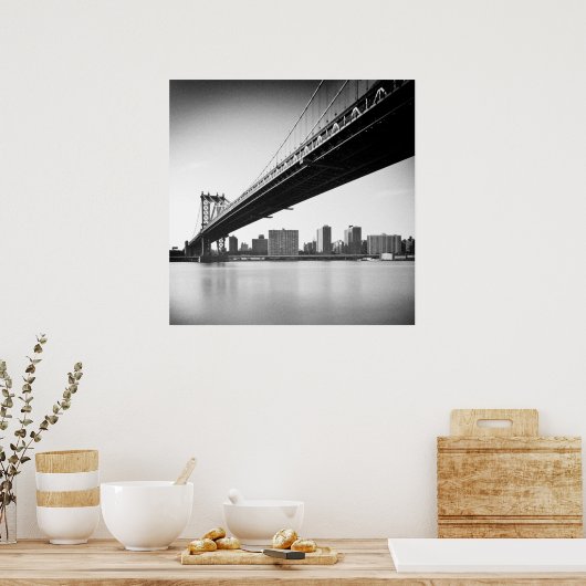 Manhattan Bridge and skyline, New York, USA. Poster (Küche)