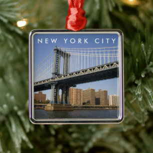 Manhattan Bridge East River New York City Ornament Aus Metall