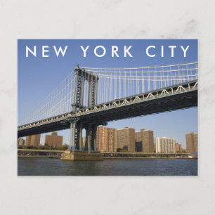 Manhattan Bridge East River   New York City Postkarte